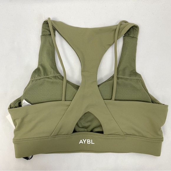 NWT Aybl Core Sports Bra Workout Athletic Running, Olive Green - Size M - Picture 5 of 9